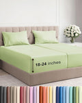 Extra Deep Pocket Split King Sheets - 5 Piece Breathable & Cooling Bed Sheets - Hotel Luxury Bed Sheet Set - Soft, Wrinkle Free & Comfy - Easily Fits Extra Deep Mattresses - Light Sage Green Sheets