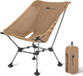 MOON LENCE Camping Chair Plus, Upgraded Comfort & Size, Still Compact and Lightweight, Folding Portable Chair for Backpacking & Hiking, 400Lbs Capacity, Gen 3 Plus (Khaki with Groundgrip Feet (Plus))