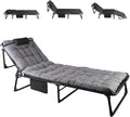 FozsKeylf Folding Camping Cot, Adjustable Camping Cot for Adults, Portable Reclining Lounge Chair with Mattress/Pillow, 1200 D Oxford Camping Cots for Indoor/Outdoor