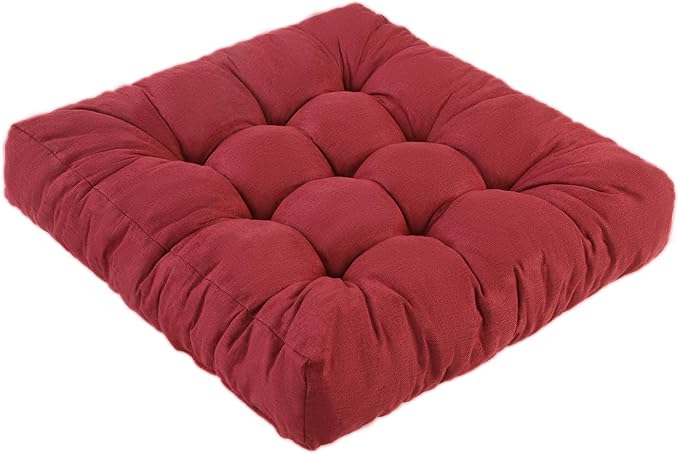 LYLNBYWK Meditation Floor Cushions, Thickened Floor Pillow for Adults, Large Square Pillows Seat Cushion for Tatami Living Room Yoga, Memory Sponge Block Added, 22x22 Inch, Wine Red