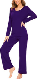 GYS Viscose from Bamboo Women's Pajama Sets Super Soft Long Sleeve Sleepwear Comfy Winter Pjs Sets S-4X