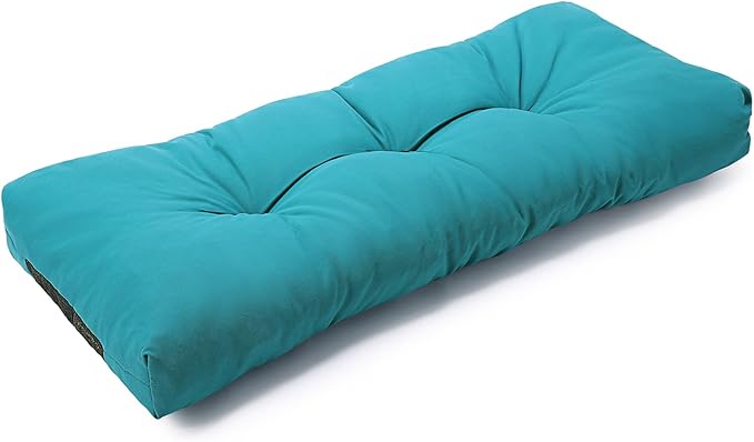SUNROX LokGrip Non Slip Tufted Memory Foam Bench Cushion, FadeShield Water Resistant Durable Thicken Outdoor/Indoor Bench Seat Pads 36x14x4 inch, Turquoise