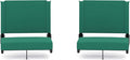 Flash Furniture Grandstand Portable Stadium Seats for Bleachers or Benches, Folding Padded Stadium Chairs with Handle, Pack of 2, 500 lb. Weight Capacity, Hunter Green