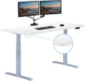 Vari ComfortEdge Electric Height Adjustable Standing Desk - 72x30 Varidesk Sit-Stand Desk for Home Office, Sloped Ergonomic Front Edge, Stable T-Style Legs, Easy Assembly - White - 2 Packages