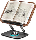 Viozon Book Stand for Reading,Book Holder, Height&Angle Adjustable, 360° Rotating Base, Foldable and Portable, Lightweight for Office, Kitchen, School Textbook, Recipe, Magazine,Kindle,Tablet DW