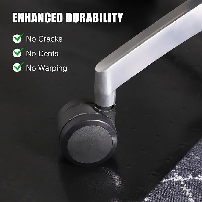 tixpol Chair Mat for Carpet, 36" x 48" Office Chair Mat for Carpeted Floors, Non-Slip Carpet Protector Floor Mat with Grips, Plastic Heavy-Duty Rolling Desk Mat for Home Office and Gaming (Black)