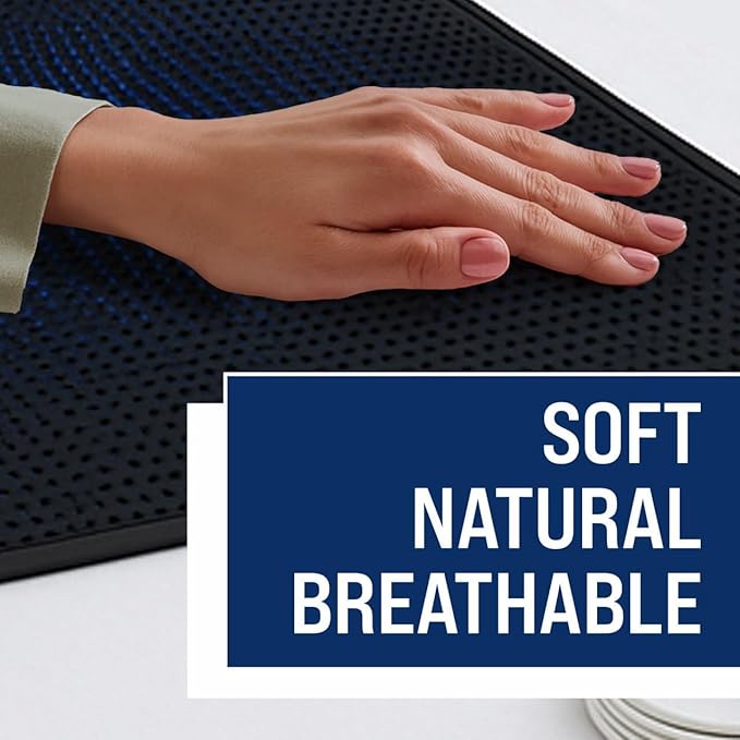 EcoHeal Luxury Tourmaline Grounding Mat King 75” x 27” for Bed & Desk – Conductive PU Leather Surface, SGS Certified, Includes Silver Sleep Mask & 15ft Cord