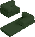COMAX Folding Sofa Bed, Fold Out Chair Bed, Foldable Sofa, Convertible Sleeper for Adults, Futon Chair Single Small Floor Couch for Spaces, Bedroom Living Room Guest Room, Green