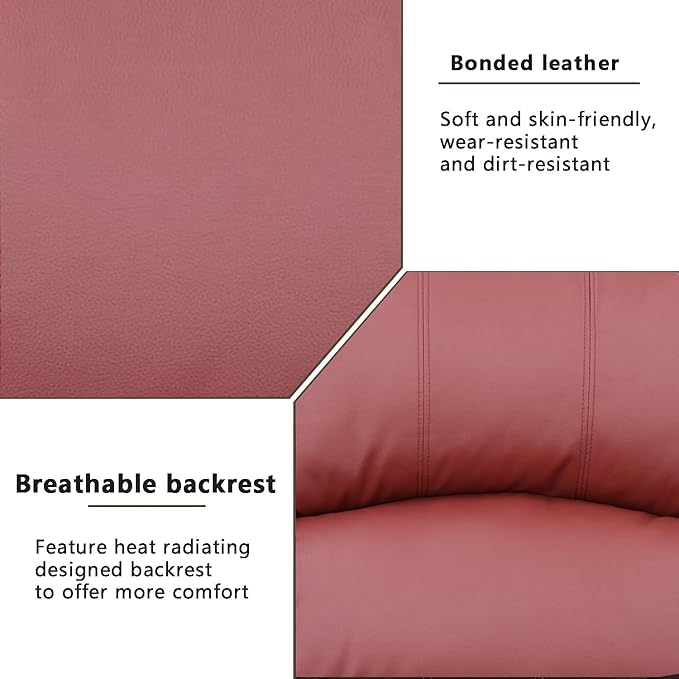 A Ainehome Living Room Furniture Set Leather Recliner Sofa Set Loveseat Chair Furniture Sofa Set for Living Room/Small Space/Rv/House/Office/Theater Seating (A-Red Leather, Loveseat)