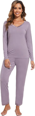 GYS Viscose from Bamboo Women's Pajama Sets Super Soft Long Sleeve Sleepwear Comfy Winter Pjs Sets S-4X