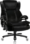 Indulgear 500lbs Fabric Big and Tall Office Chair,500lbs Heavy Duty Office Chair for Heavy People, High Back Executive Computer Chair with Adjustable Lumbar Support, Dual Rubber Wheel
