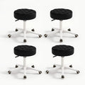 HDHNBA Small Chair Round Rolling Stool with Wheels PU Leather Height Adjustable Swivel Drafting Work SPA Salon Stools Home Office Chair,4 Pack