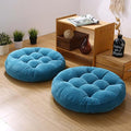 Gfobip Meditation Floor Pillow Set of 2 Large Round Floor Cushions for Adults Tufted Corduroy Floor Seat Pillows Cushion for Living Room,Sky Blue 16.5" Lx16.5 Wx3 H