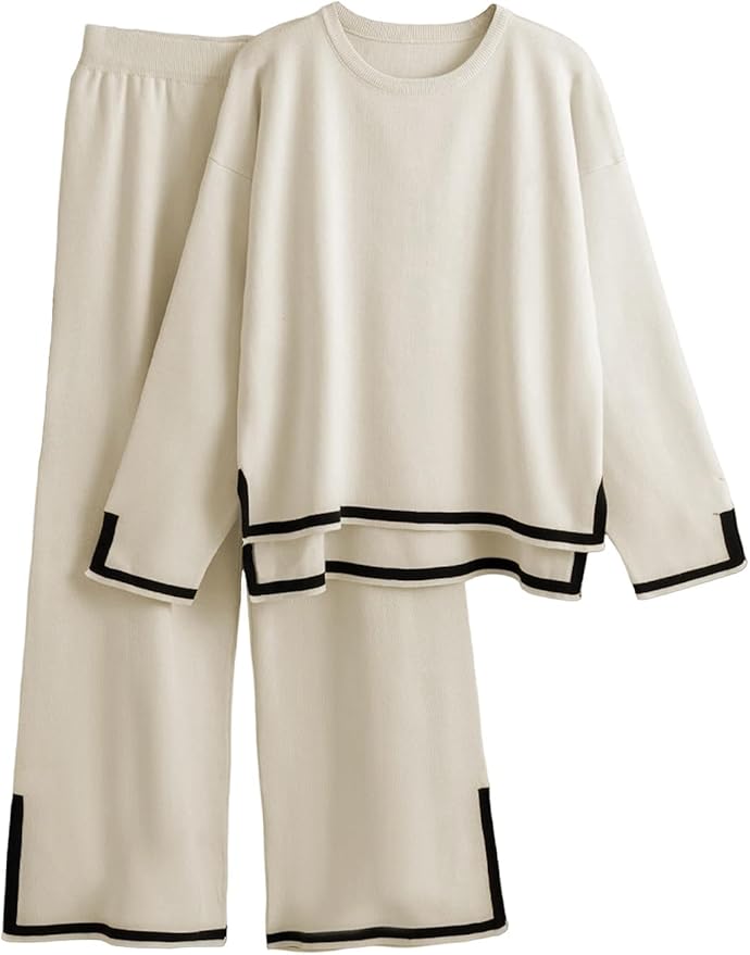 YOKGO Petite Lounge Sets for Women Long Sleeve Sweater Pajama Sets Sweatsuits 2 Piece Pant Sets Tracksuit Travel Outfits