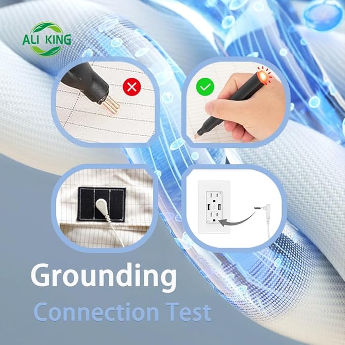 Ali King Grounding Sheets - Twin Size, Soft Cotton with Silver Fiber, 15'' Deep Pocket Earth Grounding Fitted Bed Sheets for Improved Sleep (Beige, Twin 39''*75''*15'')