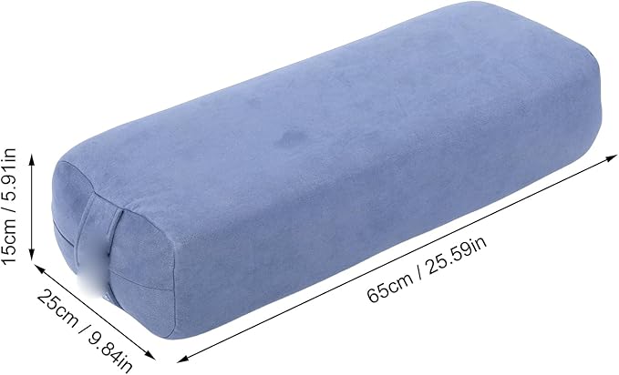 Drfeify Meditation Cushion Pillow Supportive Floor Pillow Rectangular Sponge Easy Carry Handle Washable Cover for Yoga Relaxation (Blue)