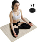 Grounding Mat for Feet 24"x35", Grounding Pad Anti-Slip Mat, Grounding Blanket Soft Cotton & Silver Fiber, Grounding Sheet for Enhanced Sleep, Stress Relief (Cream)