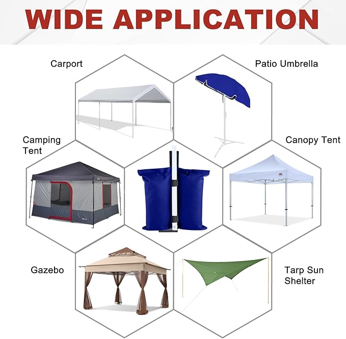 ABCCANOPY Canopy Weights 150 LBS Tent Sand Bags,4pcs-Pack (Blue)