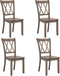 Giantex Set of 4 Dining Chairs, Rubber Wood Dining Room Side Chair w/Ergonomic Seat, Armless Chair for Home Kitchen, Dining Room, Brown