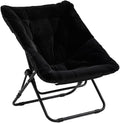 Givjoy Comfy Folded Chair, Soft Faux Fur Oversized Folding Chair, Flexible Lounge Lazy Chair for Kids Girls Teens Adults, Moon Chair for Dorm Rooms, Bedroom, Living Room