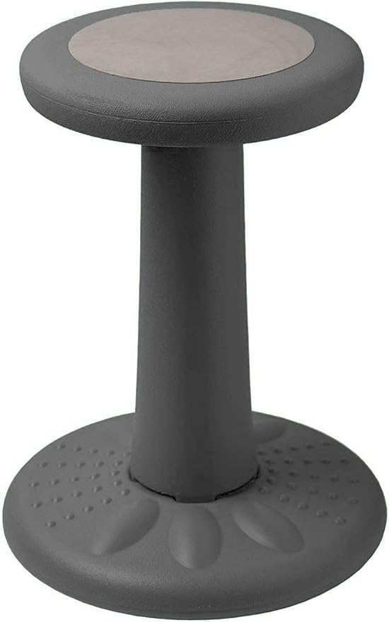 Studico ActiveChairs Kids Wobble Stool, Flexible Classroom Seating Improves Focus, Posture & Helps ADHD/ADD. Get The Wiggles Out Active Fidget Desk Chairs, Pre-Teen 17.75" Chair, Ages 7-12, Grey