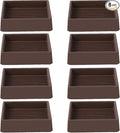 2x2 Square Rubber Furniture Caster Cups, Anti-Sliding Furniture Pads Bed Stopper Floor Protectors with Grip - Protect Any Flooring