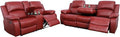 AYCP Bonded Leather Living Room Furniture Set Reclining Sofa Set Loveseat Furniture Sets in Living Room Sofa Recliners (Sofa+Loveseat, Red)