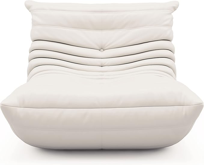 cebihy High-end Uncompressed Fireside Togo Chair, Bean Bag Chair, Foam Floor Sofa, Soft Lazy Lounge Sofa Couch, Armless Faux Leather Big Beanbag Accent Chairs for Living Room Bedroom Dorm Office
