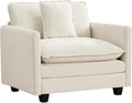 UMBFUN Cloud Couch Accent Chair, Oversized Comfy Modular Sofa with Deep Seat Cushions, Chenille Upholstered Lounge Chair for Living Room & Bedroom, Beige
