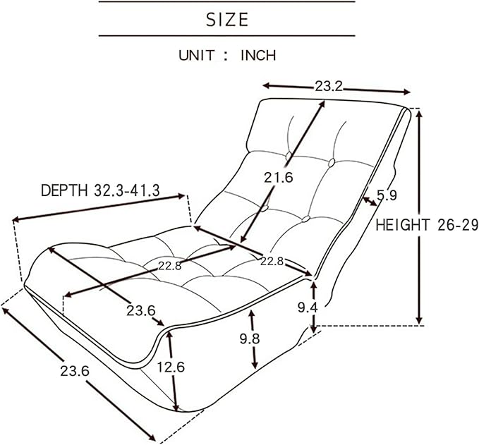 Adjustable Floor Chair with 3-Stage Regulation, Foldable Lazy Sofa Chair with Footrest, Padded Linen Tufted Backrest, Ergonomic Gaming Lounger for Living, Bedroom, Balcony, Grey