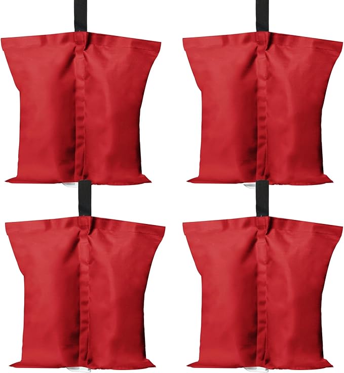ABCCANOPY Canopy Weights 120 LBS Tent Sand Bags,4pcs-Pack (Red)
