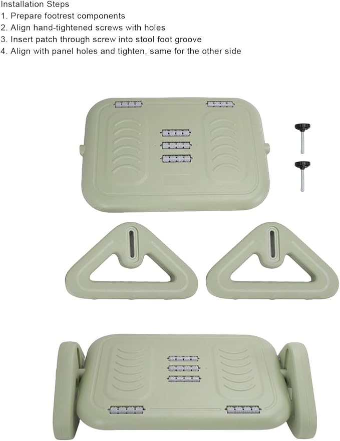 Asixxsix Under Desk Footrest, Adjustable Foot Rest with Roller Massage, Non Slip Bottom, Portable Lightweight Ergonomic Foots Stool for Under Desks, for Home Office Computer Gaming