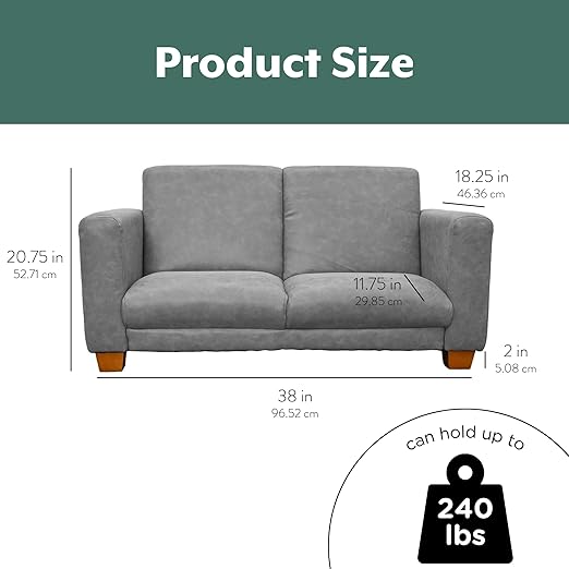Children's Factory As We Grow Modern Kids Sofa, Flexible Seating for Classroom Elementary, Adjustible Kids Couch for Playrooms and Daycares, Faux Distressed Leather Gray