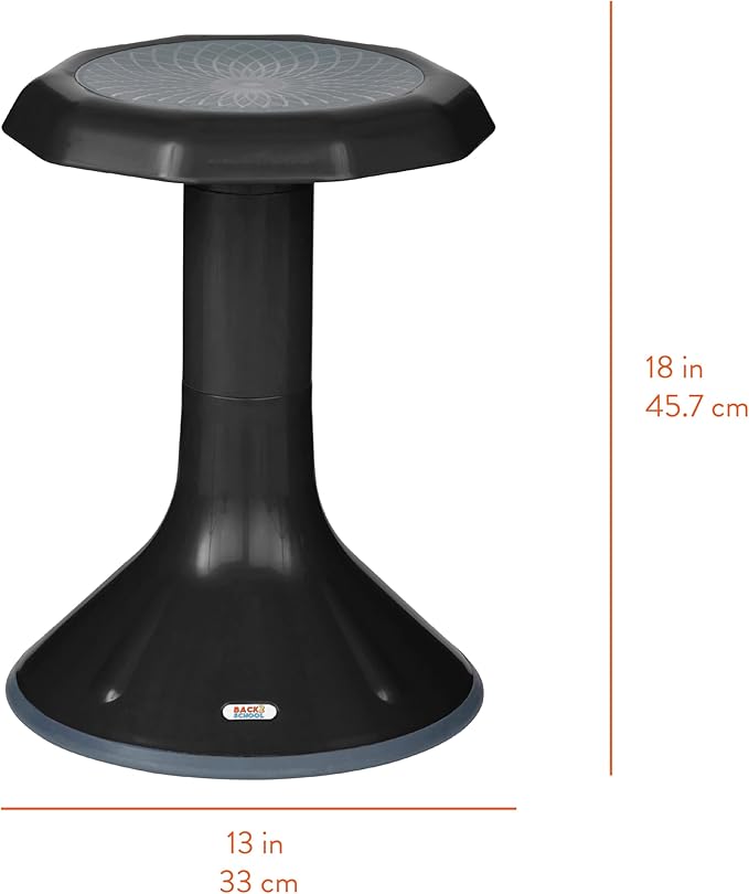 Wobble Stool, 18", Flexible Seating, Black