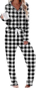 Aamikast Women's Pajama Sets Long Sleeve Button Down Sleepwear Nightwear Soft Pjs Lounge Sets