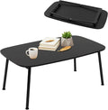 Folding Coffee Table, Portable Floor Table for Sitting on The Floor, Midcentury Modern Coffee Table, Foldable Floor Table for Living Room, 32''L x 16''W x 15''H, Black