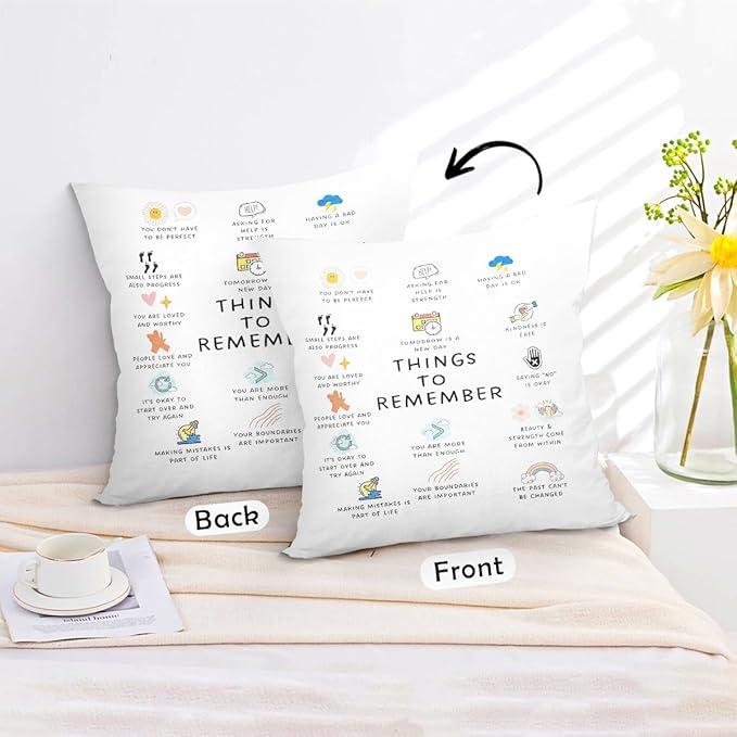 uinwk Mental Health Pillow Covers 18x18,Therapy Office Decor School Counselor Cbt Dbt Therapy Counseling,Anxiety Relief Pillow,Things to Remember Gifts for Teens Girls