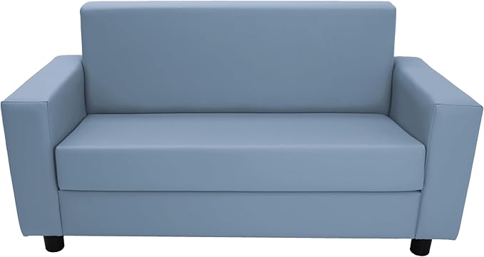 Factory Direct Partners SoftScape Inspired Playtime Classic Reading Sofa, Children's Commercial-Grade Upholstered Furniture for Home, Daycare, Preschool; Modern Design - Powder Blue, 14473-PB