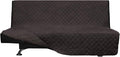 Easy-Going Futon Slipcover Reversible Sofa Cover Armless Couch Cover Water Resistant for Pets & Kids (Chocolate/Chocolate)