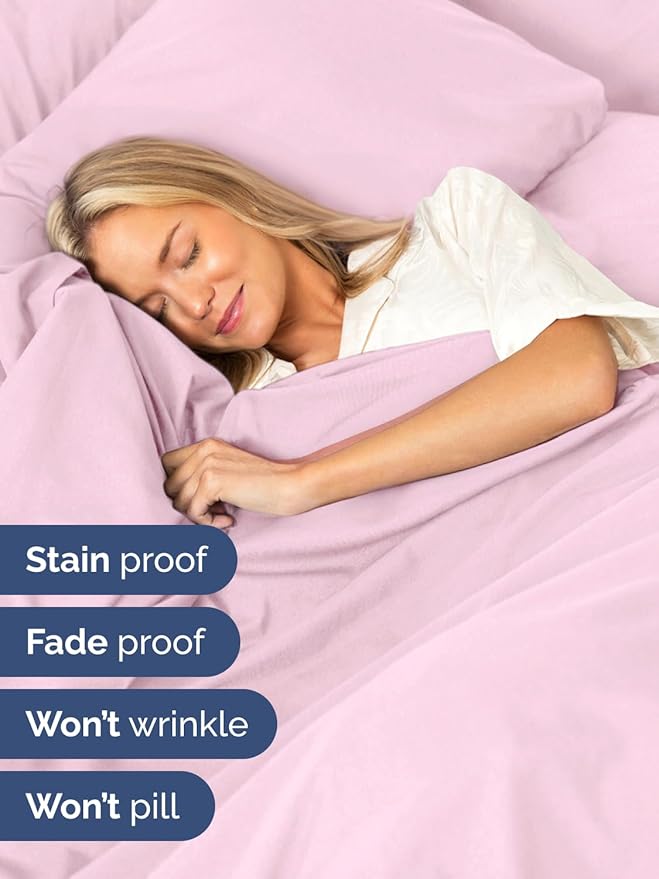 Extra Deep Pocket Twin Sheets - 3 Piece Breathable & Cooling Bed Sheets - Hotel Luxury Bed Sheet Set - Soft, Wrinkle Free & Comfy - Easily Fits Extra Deep Mattresses - Deep Pocket Light Pink Sheets
