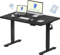 FLEXISPOT EN1 One-Piece Standing Desk with 1-Inch Thick Desktop, 48"x30" Electric Height Adjustable Desk for Home Office & Multi-Device Workstations, Black