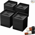 Furniture Risers, Tclouda Bed/Sofa/Desk/Table/Chair Leg/Fridge Lifts to 1.5, 3 and 4 in, Rectangle Adjustable Risers Blocks for Extenders, Heavy Duty Supports Up to 1300 Lbs, 4 in-Black-Square