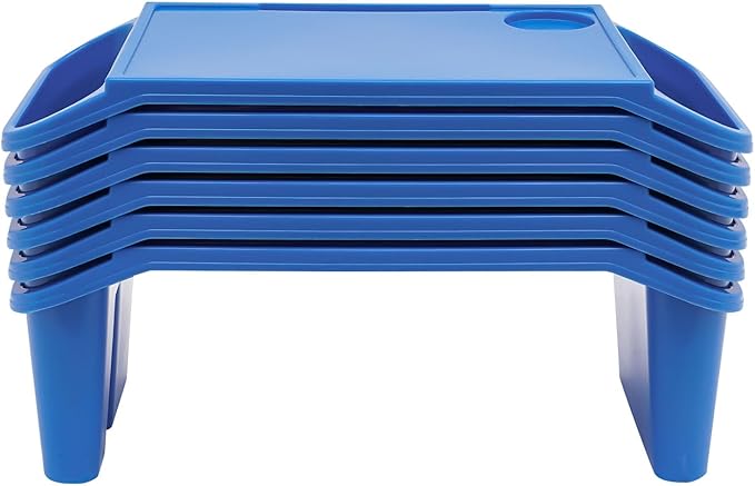 6 Pcs Kids Lap Desk Tray Set for Writing & Eating, Portable Lightweight Desks with Side Pockets for Home, School, Classroom, and Travel Use