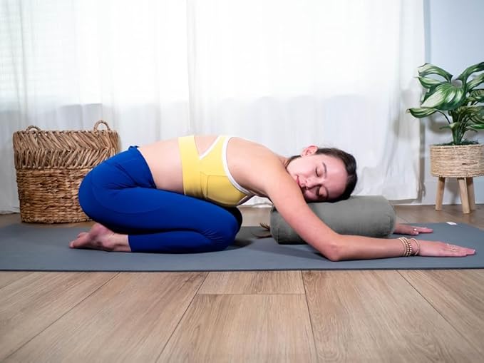 Sol Living Yoga Bolster Pillow Rectangular Meditation Cushion Cotton Meditation Accessories for Restorative Yoga Meditation Pillow Yoga Pillow Firm Body Pillow Bolster Pillow for Legs Removable Cover