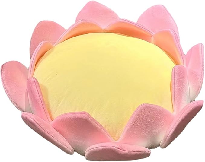 Jcasbdn Flower Floor Cushion 16.5 Inch Lotus Flower Floor Pillow Soft & Stuffed Pillow with Detachable Core Non-Slip Plush Seat for Sitting, Nap, Meditation