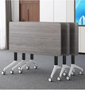 JQUZPCV Conference Table Foldable Meeting Tables, Mobile Training Table with Wheels, Flip Top Rolling Seminar Meeting Table for Office,Meeting Room,classr (Grey, 55.1×23.6×29.5in)