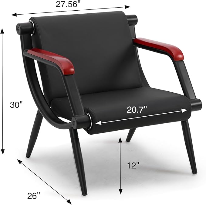 wonline Office Waiting Room Chairs Set of 2 Black Reception Guest Chairs with Arms Lobby & Waiting Room Furniture for Clinic, Hospital, Airport, Salon, Bank, Barber