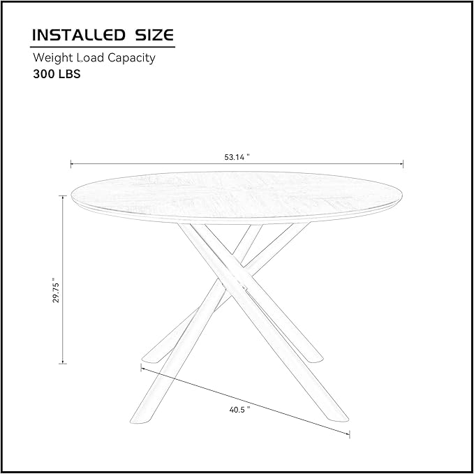 HKQYON Round MDF Tea Table, Cross Legs Metal Base, Easy to Assemble, Black Color for Home Living Room
