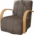 Chifee & Vingol 360° Swivel Accent Chair 30.3" W Velvet Swivel Living Room Chair with Solid Wood Armrests Mid Century Modern Reading Chair,Charcoal