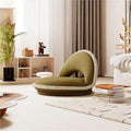 360° Rotatable Tatami Floor Chair, Foldable Legless Seat with Cushion Back Support, Low Floor Chair for Meditation, Bay Window & Living Room(Green)